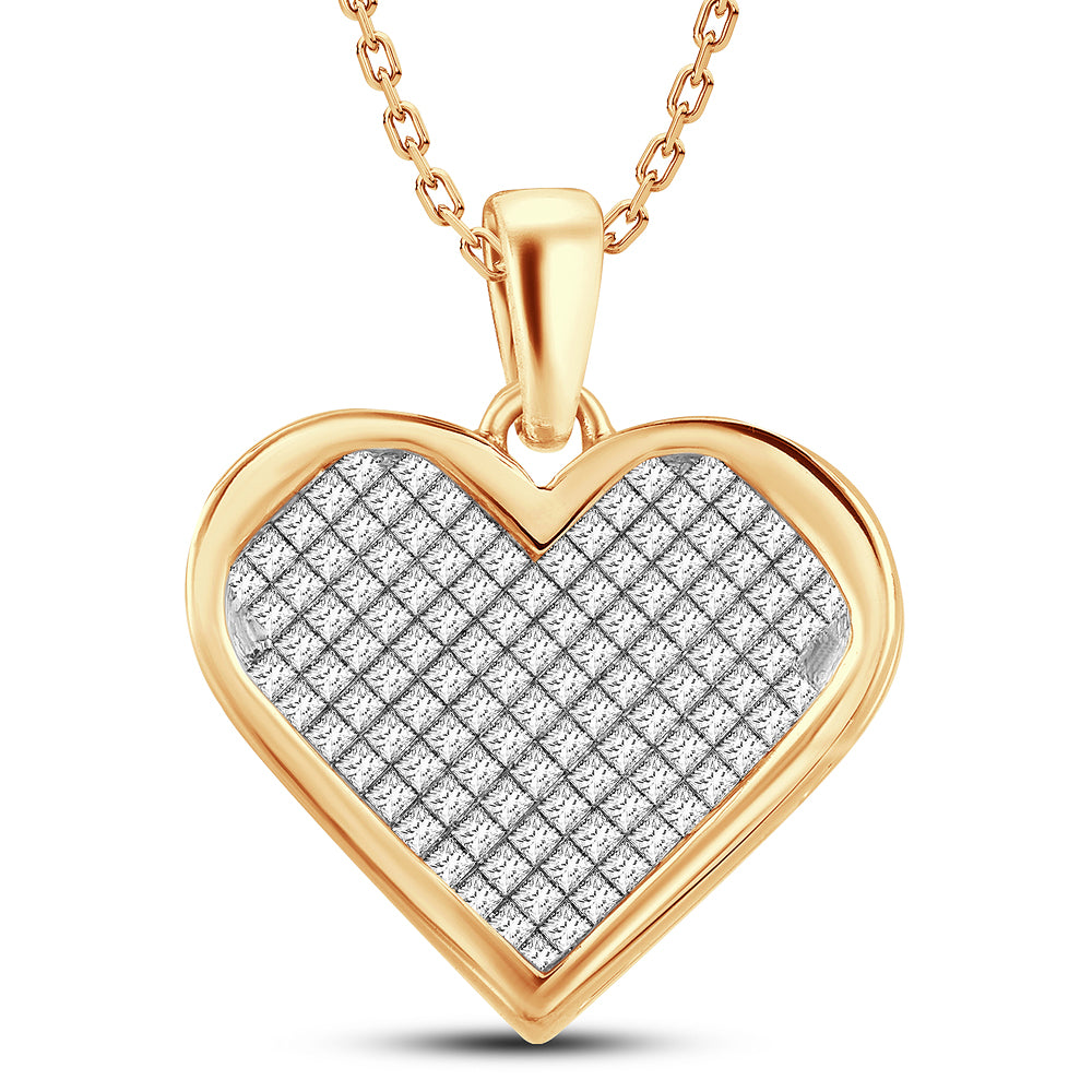 14K Yellow Gold 2CT Lab Diamond Princess Pendant