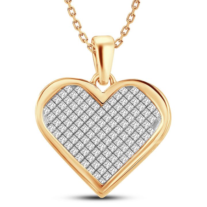14K Yellow Gold 2CT Lab Diamond Princess Pendant