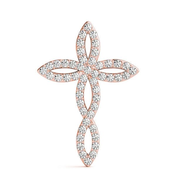 Rose Gold Diamond Cross Pendant | Religious Jewelry