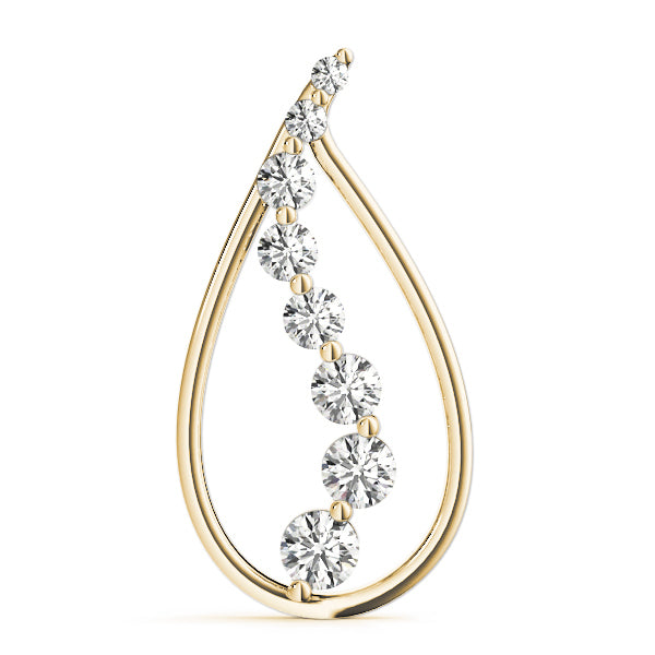18K Yellow Gold 1 CT Diamond Journey Pendant