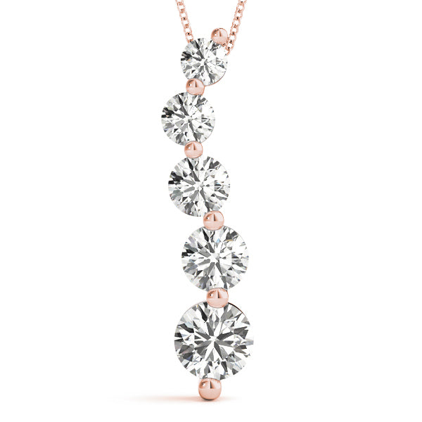 18K Rose Gold Diamond Journey Pendant