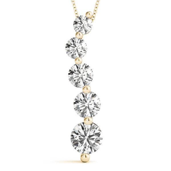 18K Yellow Gold Diamond Journey Pendant