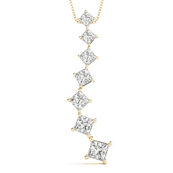 Yellow Gold Lab Diamond Journey Pendant