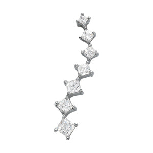 Platinum White Square Diamond Journey Pendant