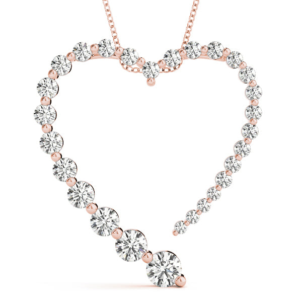 14K Rose Gold Lab Diamond Journey Pendant