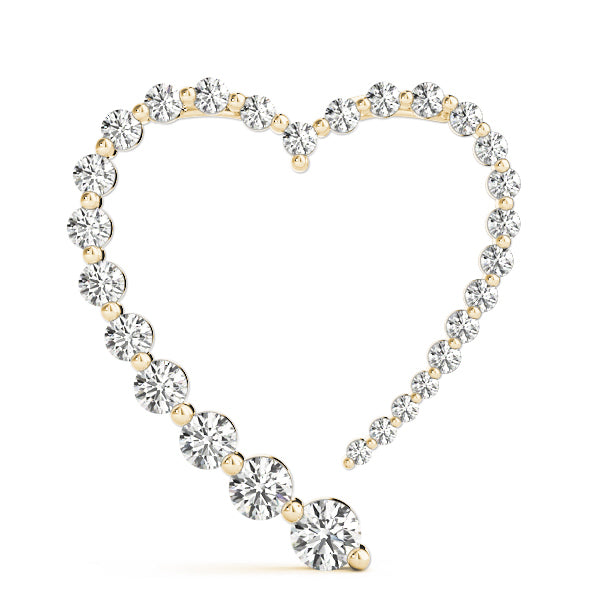 14K Yellow Gold Round Diamond Journey Pendant