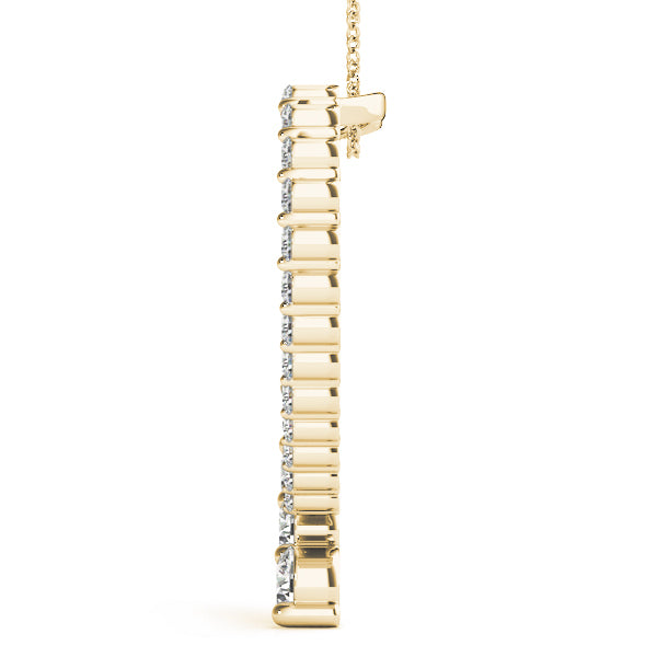 18K Yellow Gold Round Diamond Journey Pendant