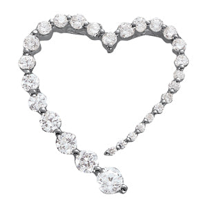 18K White Gold Round Diamond Journey Pendant