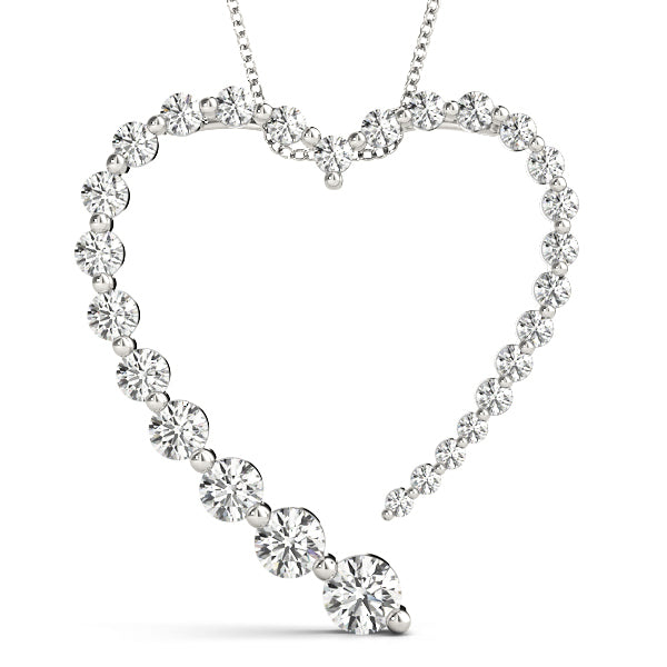 18K White Gold Lab Diamond Journey Pendant