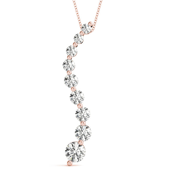 18K Rose Gold Diamond Journey Pendant