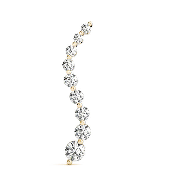 14K Yellow Gold Round Diamond Journey Pendant