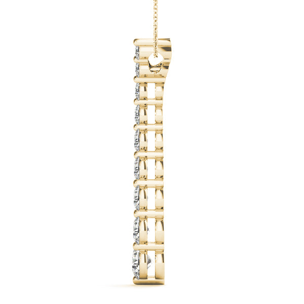 18K Yellow Gold Round Diamond Fashion Pendant