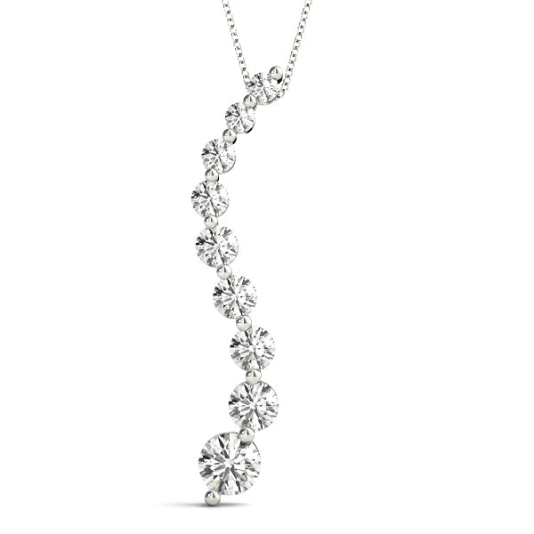18K White Gold Lab Diamond Journey Pendant