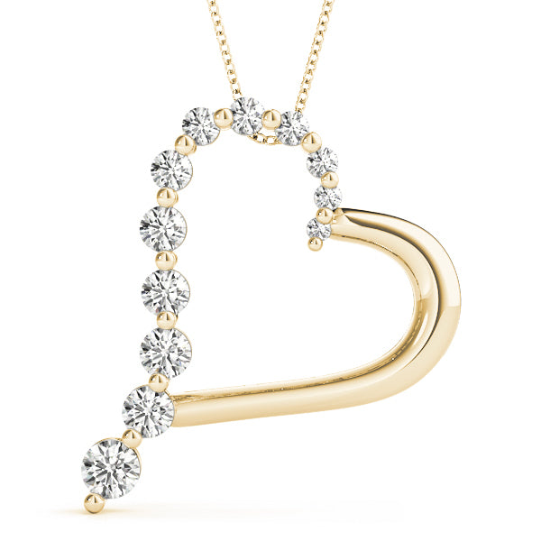 18K Yellow Gold Lab Diamond Heart Pendant