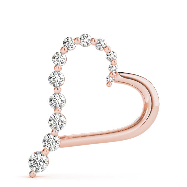 Rose Gold Lab Diamond Heart Pendant