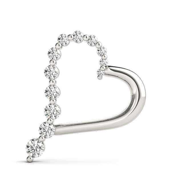 Platinum White Diamond Heart Pendant