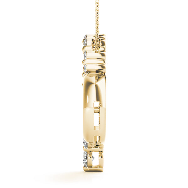 18K Yellow Gold Lab Diamond Heart Pendant