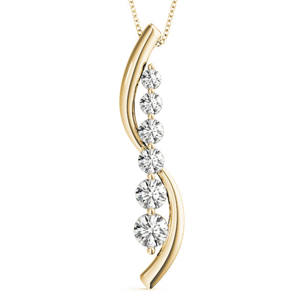 18K Yellow Gold Diamond Journey Pendant