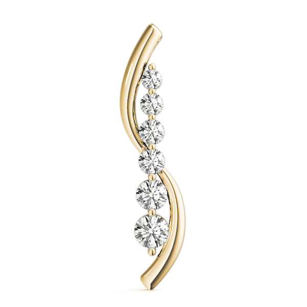 18K Yellow Gold Round Diamond Pendant