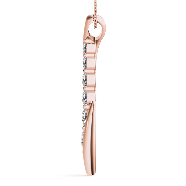 14K Rose Gold Lab Diamond Journey Pendant