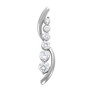 18K White Gold Round Diamond Fashion Pendant