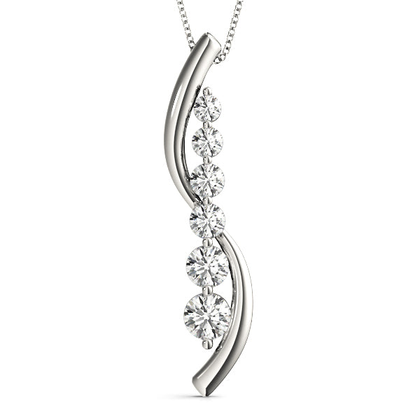 18K White Gold Lab Diamond Journey Pendant