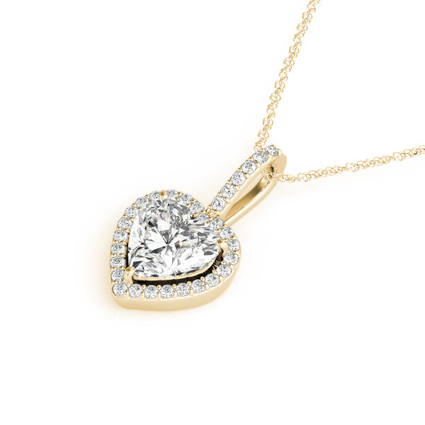 14K Yellow Gold Diamond Heart Pendant
