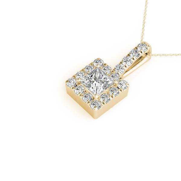 18K Yellow Gold Lab Diamond Halo Pendant