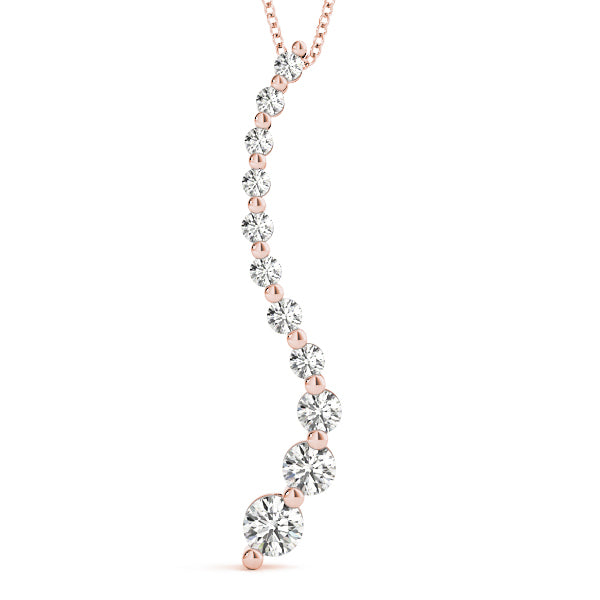 18K Rose Gold Diamond Journey Pendant