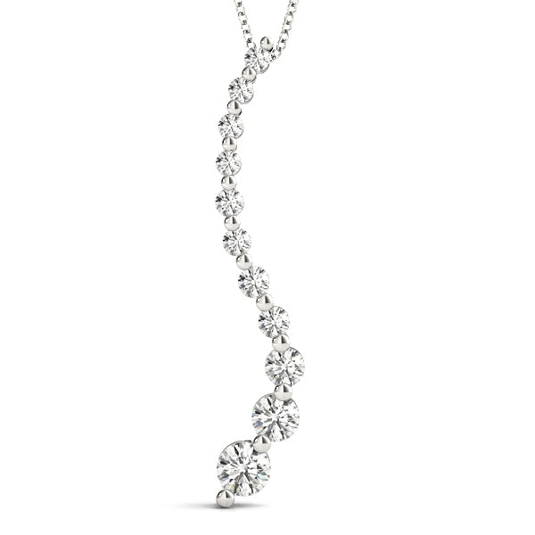 14K White Gold Lab Diamond Journey Pendant