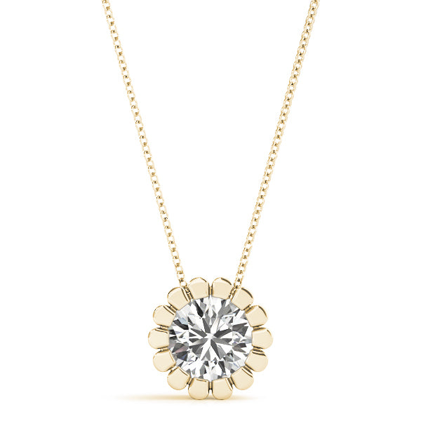 14K Yellow Gold 1CT Lab Diamond Pendant
