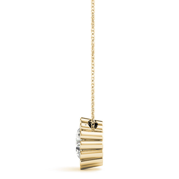 14K Yellow Gold 1CT Lab Diamond Pendant