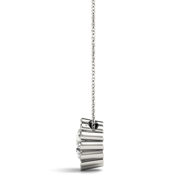 1 CT Lab Diamond 18K White Gold Pendant