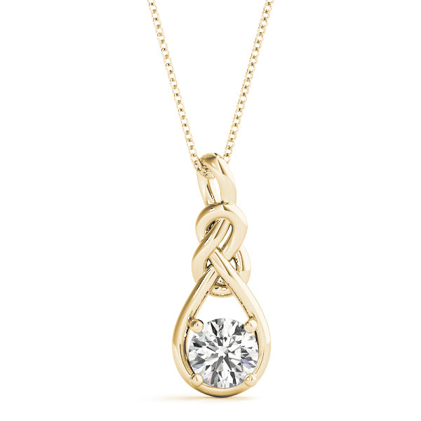 18K Yellow Gold 1ct Diamond Love Knot Pendant