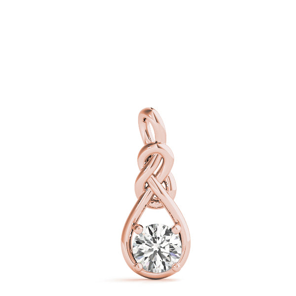 18K Rose Gold 1 ct Diamond Love Knot Pendant