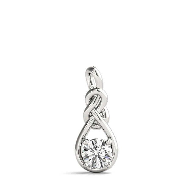 18K White Gold 1 ct Diamond Love Knot Pendant