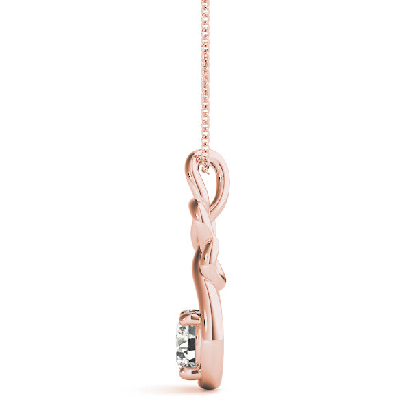 Rose Gold Diamond Love Knot Pendant 1CT