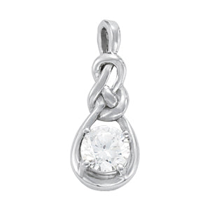 18K White Gold 1 ct Diamond Love Knot Pendant
