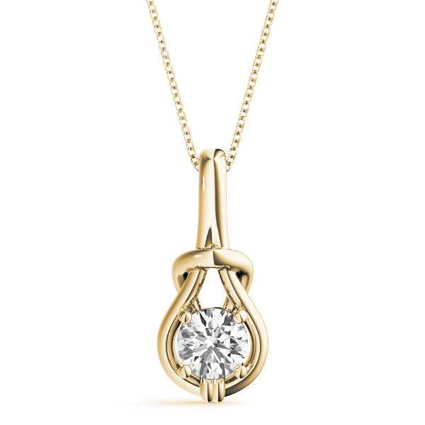 Yellow Gold Diamond Love Knot Pendant