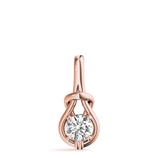 18K Rose Gold 1 ct Diamond Love Knot Pendant