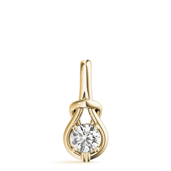14K Yellow Gold Diamond Love Knot Pendant