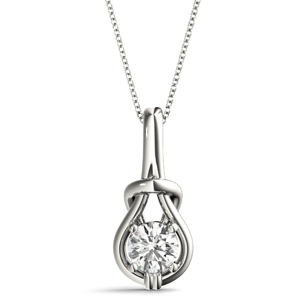 White Gold Diamond Love Knot Pendant