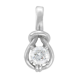 Platinum White Diamond Love Knot Pendant
