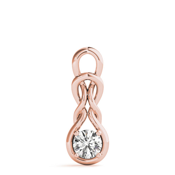 18K Rose Gold 1CT Diamond Love Knot Pendant