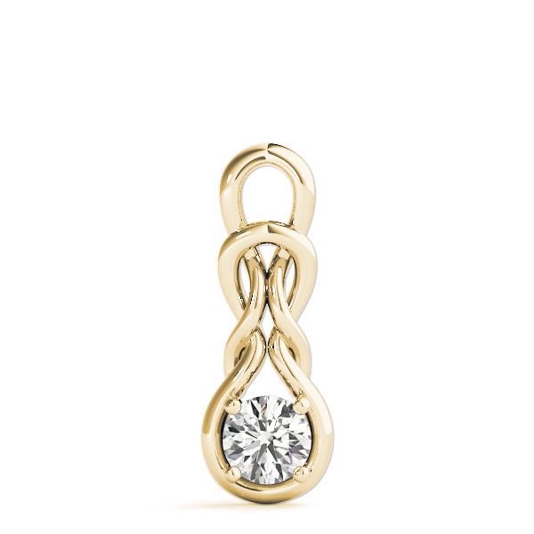 14K Yellow Gold Diamond Love Knot Pendant