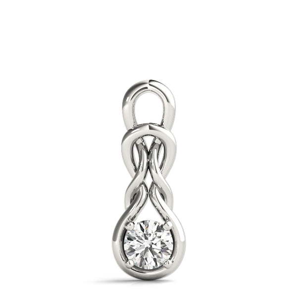 Platinum 1 CT Round Diamond Love Knot Pendant