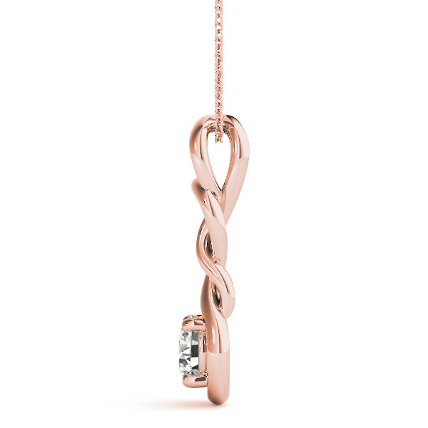Rose Gold Diamond Love Knot Pendant | 1 CT Lab Grown