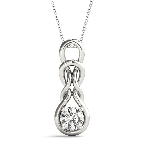White Platinum Diamond Love Knot Pendant