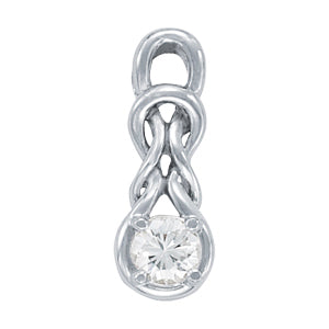 18K White Gold 1 ct Diamond Love Knot Pendant