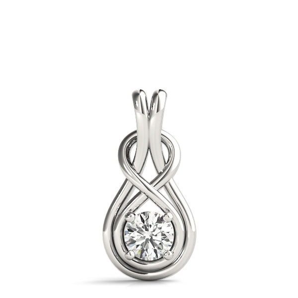 White Platinum Diamond Love Knot Pendant